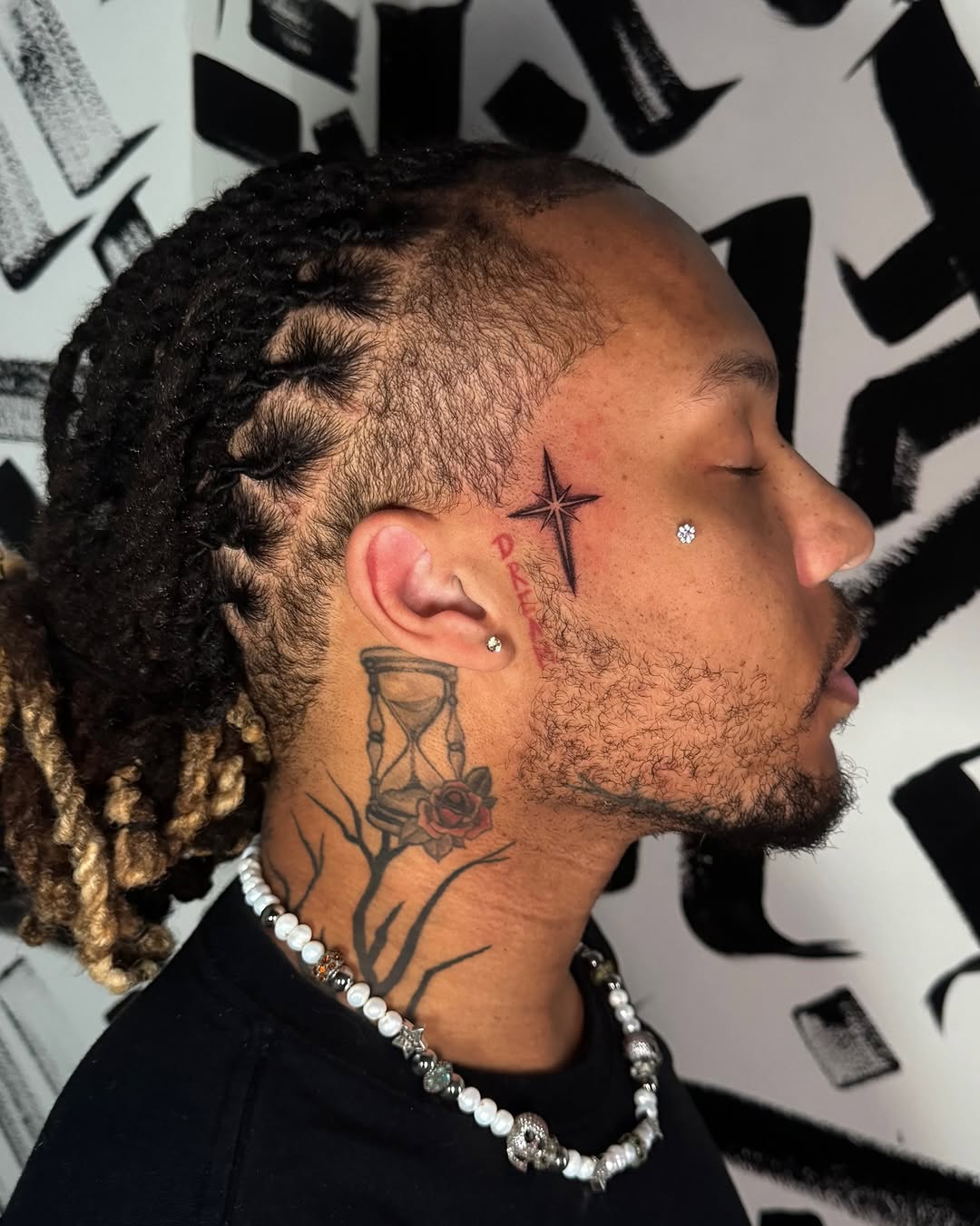 Face and neck tattoo work