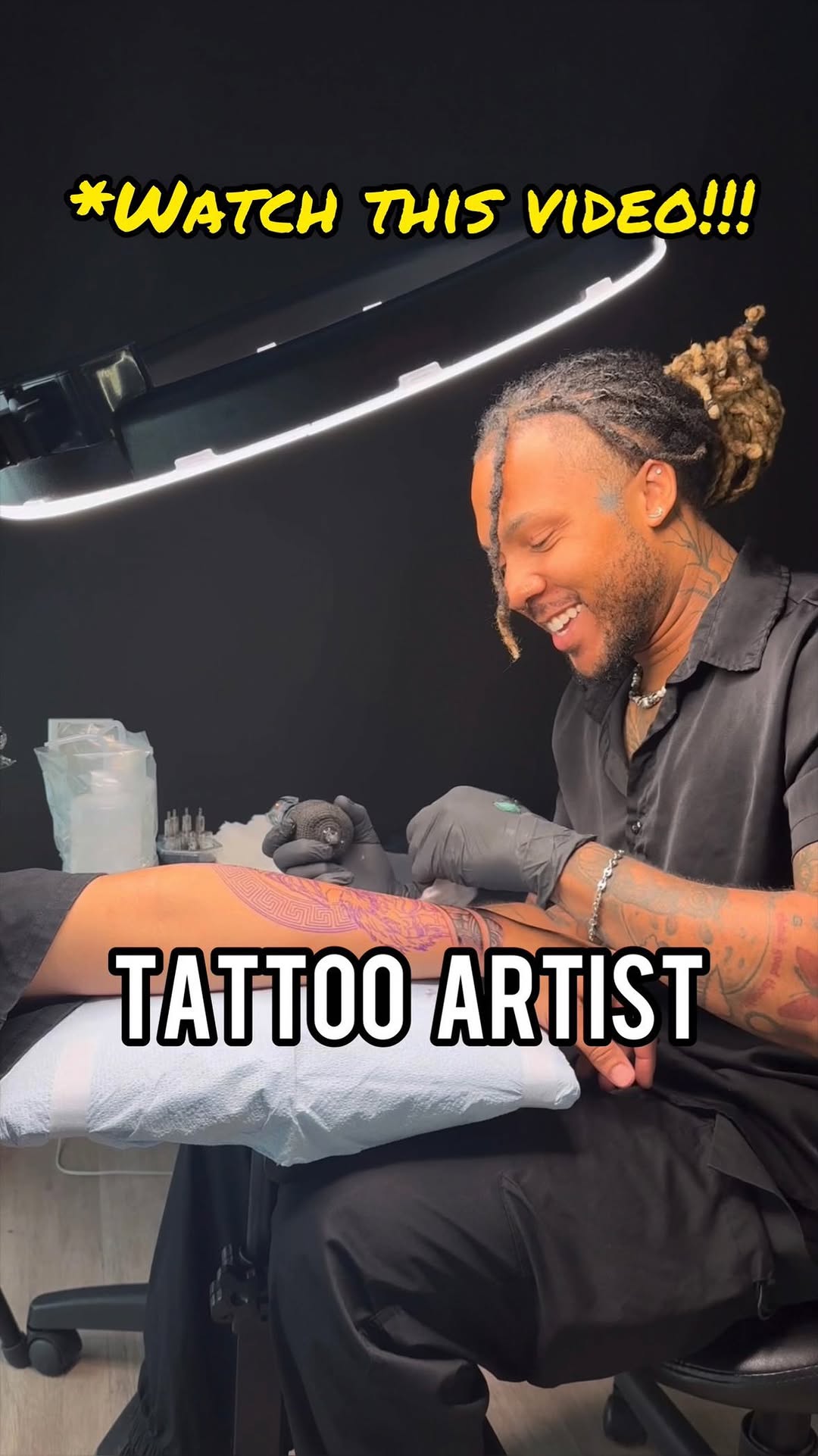 Tattoo session in progress