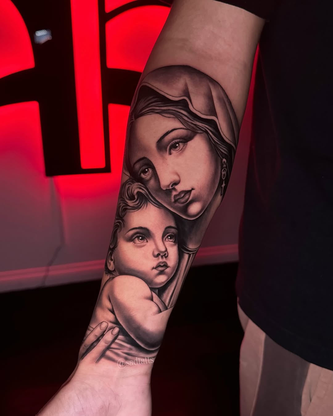 Madonna religious realism tattoo